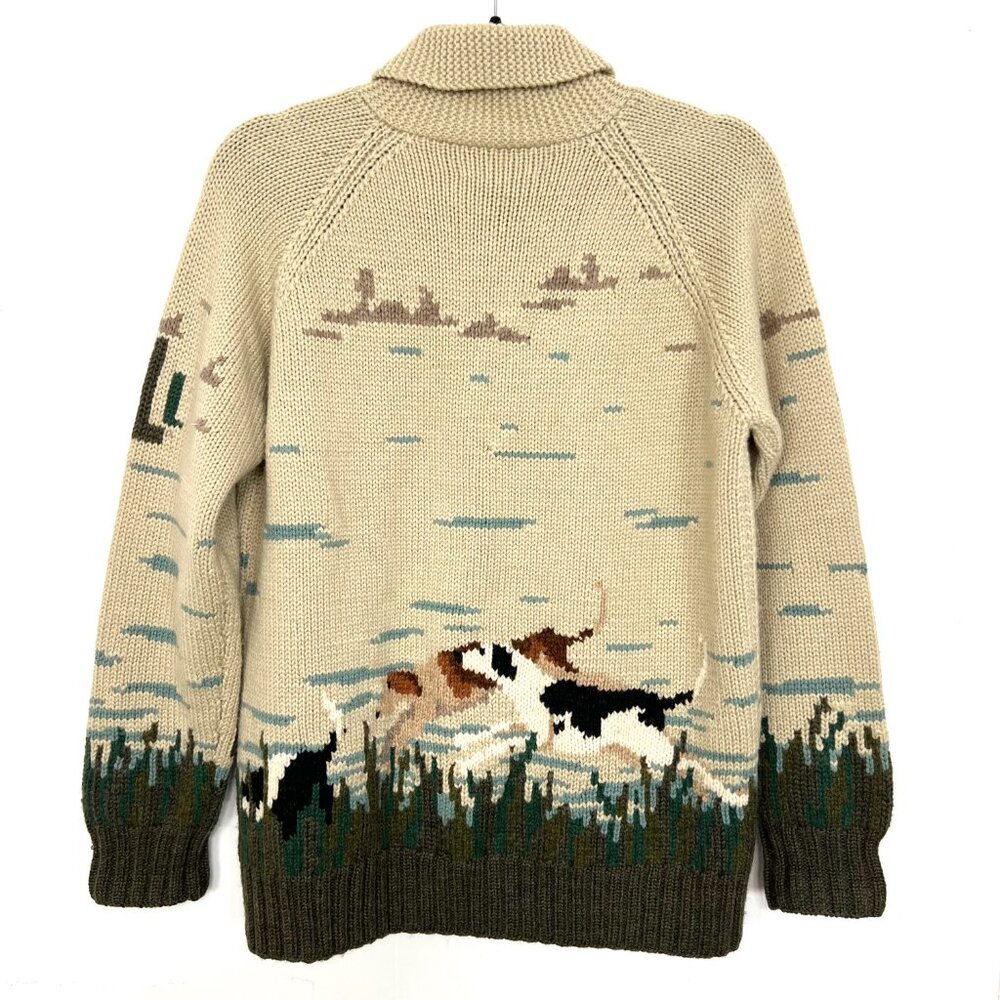 Hand Knit Lauren Ralph‎ Lauren Landscape Novelty Wool Sweater Vintage Dog Small - Picture 6 of 8